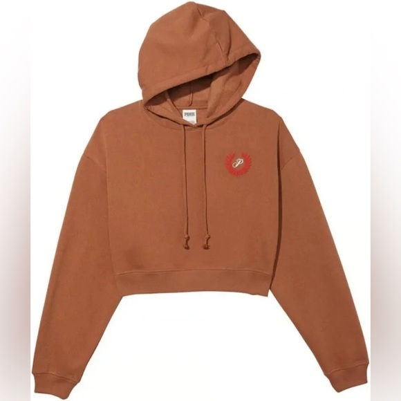 ❥𝒱𝒮 𝐏𝐈𝐍𝐊: Everyday Fleece Cropped Hoodie - Brown/Red - Picture 4 of 8